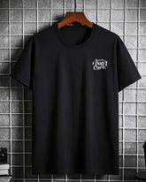 Men's Plus Size Street Fashion I Don't Care' Printed Round Neck Short Sleeve T-Shirt